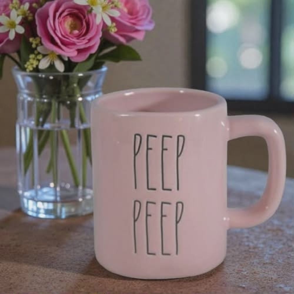 Rae Dunn Pink PEEP PEEP Mug
